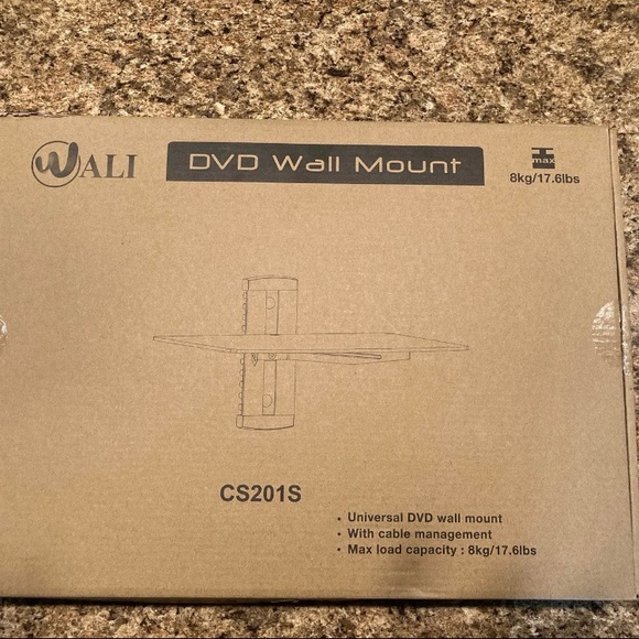 GLASS SHELF/ DVD/ WIFI ROUTER WALL MOUNT NEW!! - Picture 2 of 8